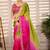Multicolor woven design satin fusion saree