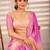 Multicolor woven design satin fusion saree