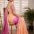 Multicolor woven design satin fusion saree