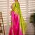 Multicolor woven design satin fusion saree