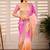 Multicolor woven design satin fusion saree