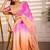 Multicolor woven design satin fusion saree