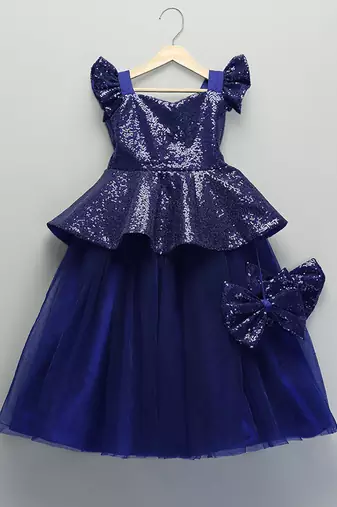 Blue Embroidered Cotton Silk Lehenga Set
