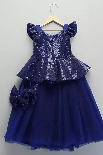 Blue Embroidered Cotton Silk Lehenga Set