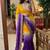 Multicolor woven design satin fusion saree