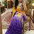 Multicolor woven design satin fusion saree