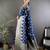 Navy blue embellished zari silk blend designer banarasi saree