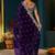 Purple embroidered silk blend heavy work saree