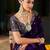 Purple embroidered silk blend heavy work saree