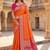 Orange woven design zari silk blend designer banarasi saree