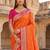 Orange woven design zari silk blend designer banarasi saree