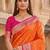 Orange woven design zari silk blend designer banarasi saree
