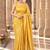 Yellow floral zari silk blend designer kanjeevaram saree