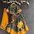 Green Yellow Printed Cotton Silk Lehenga Set