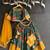 Green Yellow Printed Cotton Silk Lehenga Set