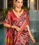 Red art silk patola saree