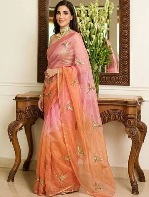 Multicolor embellished embroidered tissue saree 2