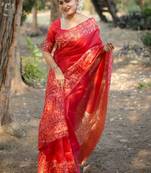 Red warli pure cotton saree