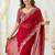 Red embellished zari satin saree