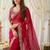 Red embellished zari satin saree