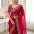 Red embellished zari satin saree