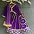 Purple Embroidered Velvet Lehenga Set