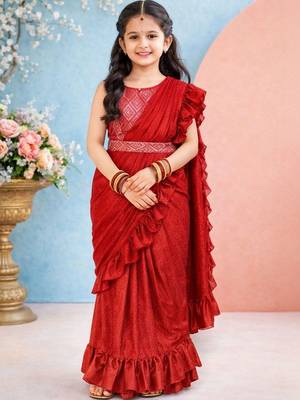 Red net designer kanjeevaram saree 1