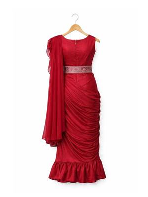 Red net designer kanjeevaram saree 3