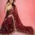 Maroon woven design embroidered fusion saree