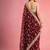 Maroon woven design embroidered fusion saree