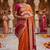 Orange embellished zari art silk banarasi saree
