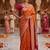 Orange embellished zari art silk banarasi saree