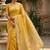 Yellow woven design pure cotton jamdani saree