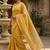 Yellow woven design pure cotton jamdani saree