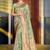 Sea green ethnic motifs silk blend designer banarasi saree