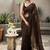 Coffee embellished zari pure cotton khadi saree