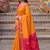 Orange ethnic motifs zari silk blend designer saree