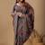 Multicolor paisley embroidered silk blend designer banarasi saree