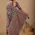 Multicolor paisley embroidered silk blend designer banarasi saree