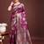 Purple ethnic motifs zari silk blend designer banarasi saree