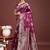 Purple ethnic motifs zari silk blend designer banarasi saree