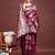 Purple ethnic motifs zari silk blend designer banarasi saree