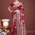 Maroon woven design zari silk blend designer banarasi saree