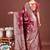 Maroon woven design zari silk blend designer banarasi saree