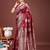 Maroon woven design zari silk blend designer banarasi saree