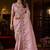 Lavender woven design embroidered silk blend designer kanjeevaram saree