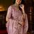 Lavender woven design embroidered silk blend designer kanjeevaram saree