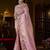 Lavender woven design embroidered silk blend designer kanjeevaram saree