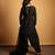Black embroidered dupion silk kurta set