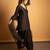 Black embroidered dupion silk kurta set